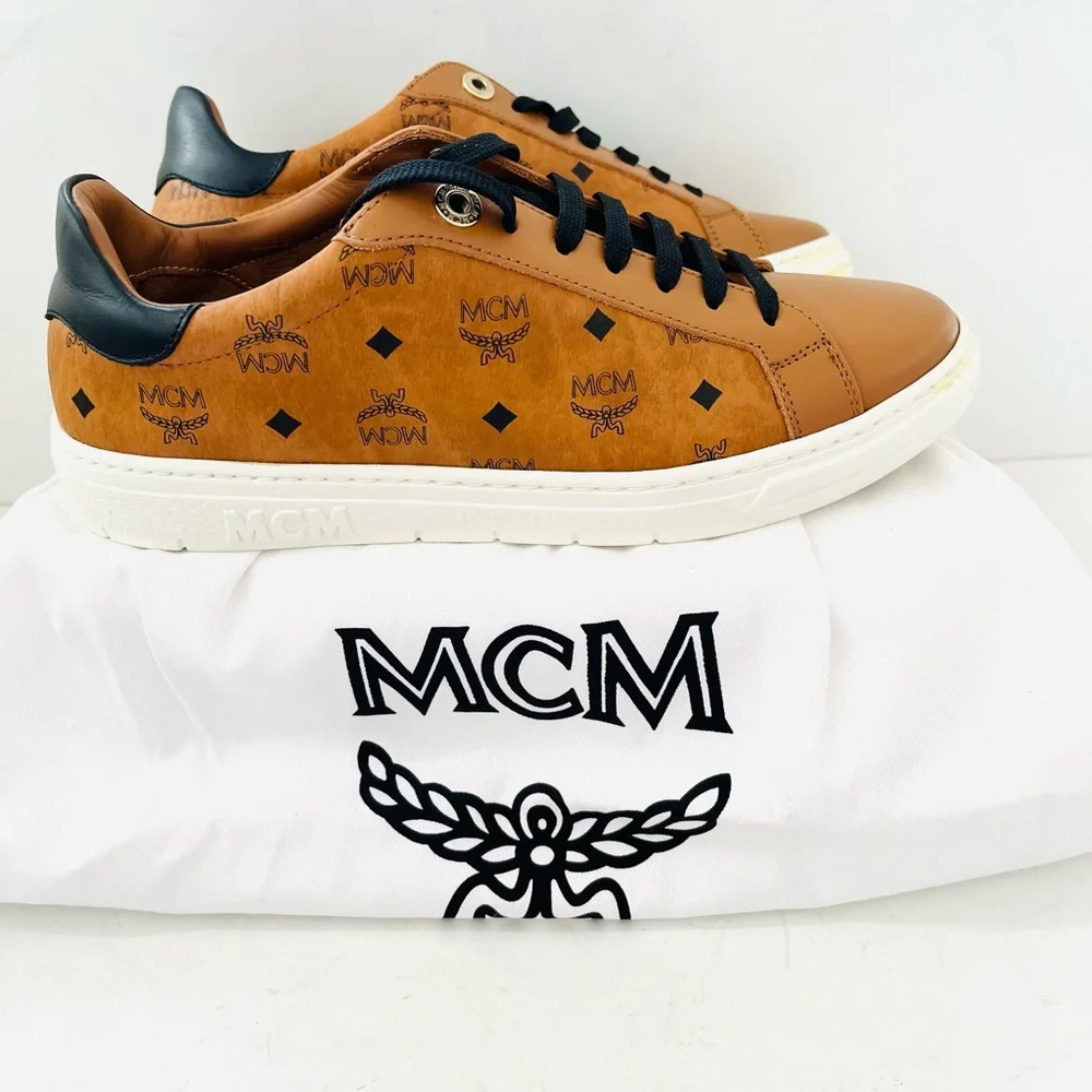 NWOB MCM women's sneakers in luggage tan 38